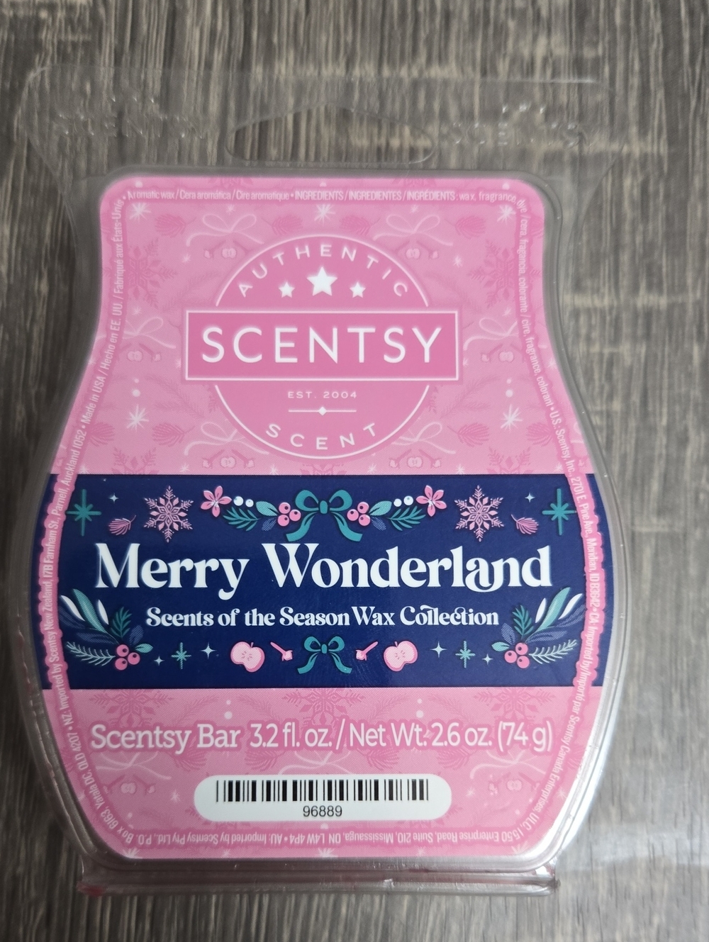 Scentsy Merry Wonderland Pink & Navy Wax Bar